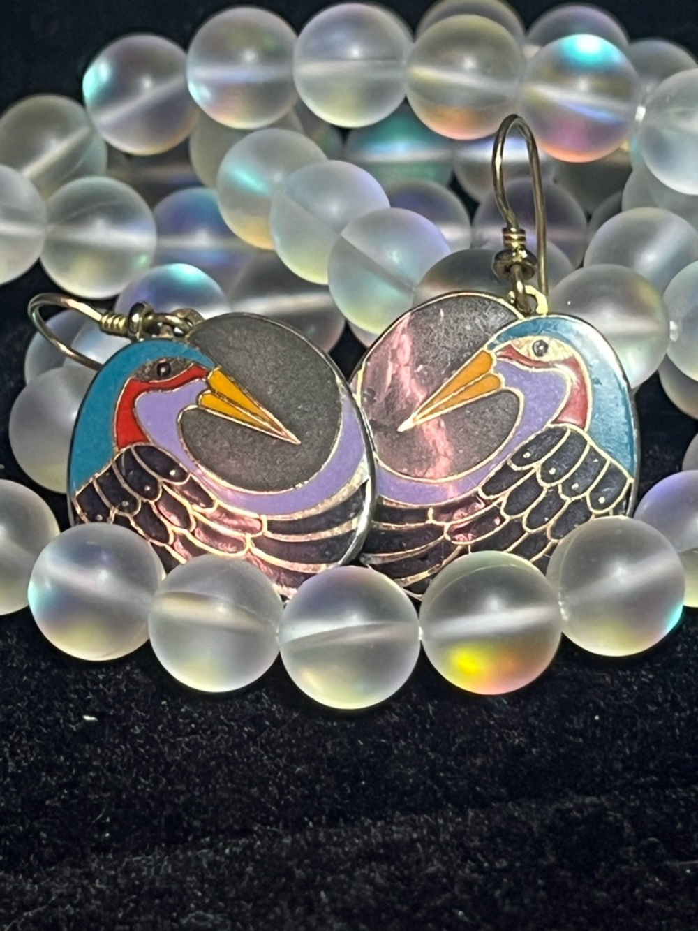 Vintage Laurel Burch Nile Bird Earrings